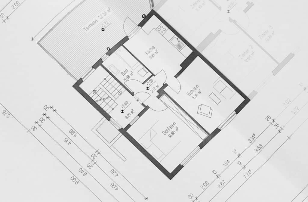 architecture plan with offset measurements