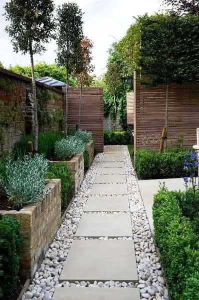 side of house landscaping idea with screens