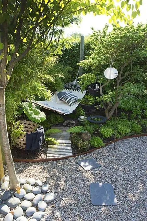 side of house landscaping ideas hammock