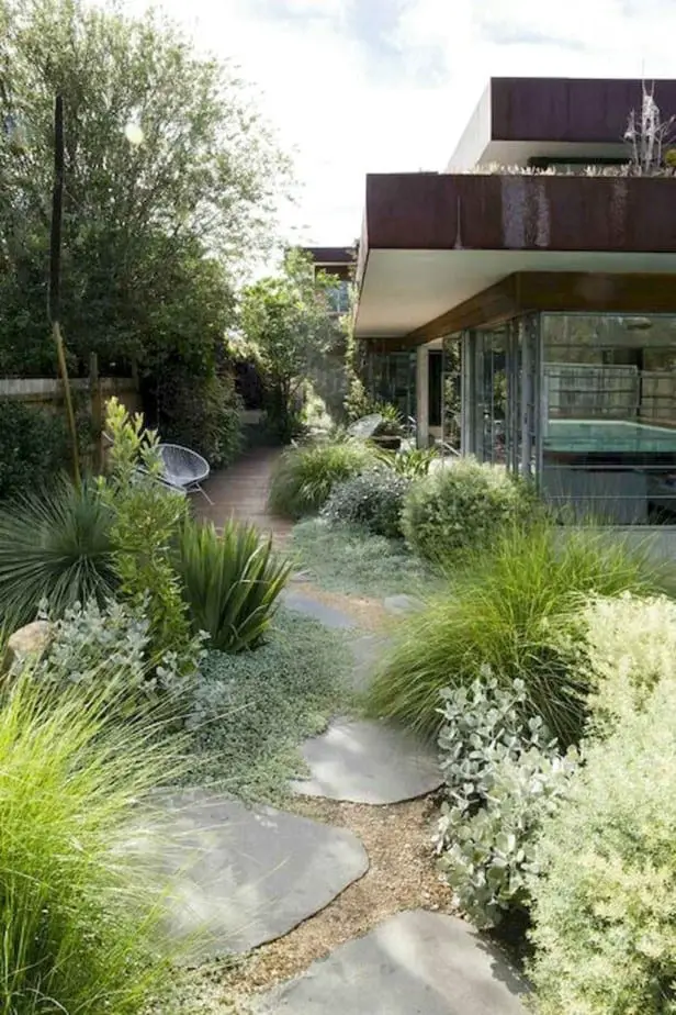 side of house landscaping ideas soft grasses path