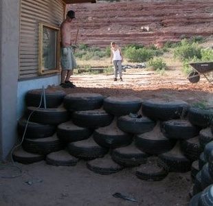 garden tire retaining wall